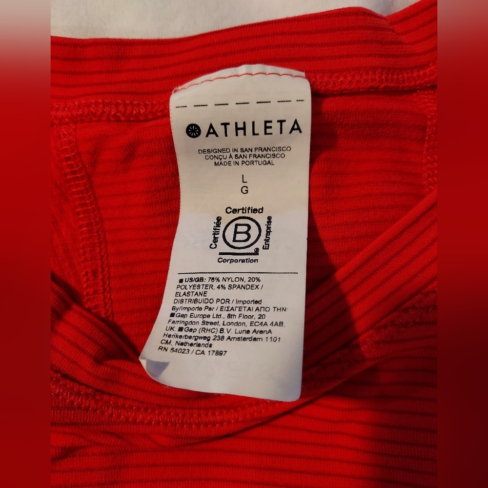 Athleta Momentum Short Sleeve Shirt - Bright Red - L - Picture 3 of 7